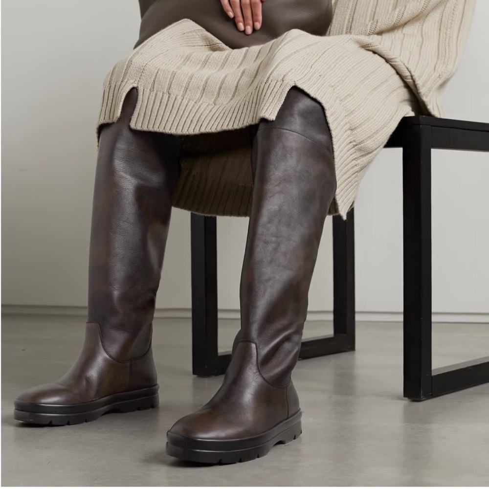 The Row Billie Pull-On Thigh-High Boots Leather Boots